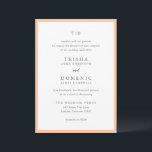 Invitation Trisha Peach Mariage moderne<br><div class="desc">Invitations de mariage modernes avec un design propre avec des polices serif et script.</div>