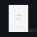 Invitation Trisha Poudre Bleu Mariage moderne<br><div class="desc">Invitations de mariage modernes avec un design propre avec des polices serif et script.</div>