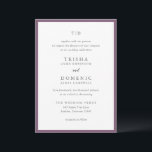 Invitation Trisha Purple Mariage moderne<br><div class="desc">Invitations de mariage modernes avec un design propre avec des polices serif et script.</div>