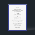 Invitation Trisha Royal Blue Mariage moderne<br><div class="desc">Invitations de mariage modernes avec un design propre avec des polices serif et script.</div>