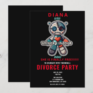 Invitation Triste ours de poupée VOODOO UNLUCKEN LOVE Divorce