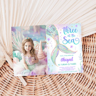 Invitation Trois ans à la Sirène de Mer 3e Anniversaire Photo