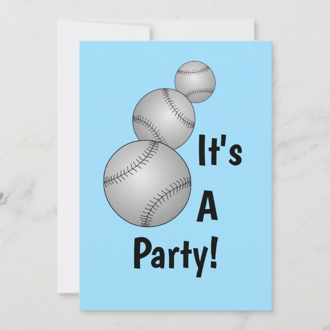 Invitation Trois Baseballs (Devant)