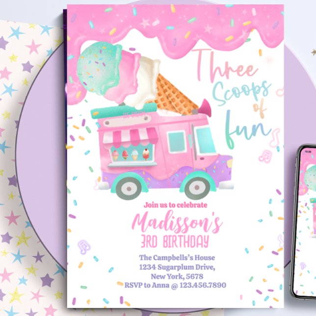 Invitation Trois Boules de Fun 3e Anniversaire (Créateur téléchargé)