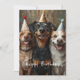Invitation Trois chiens d'anniversaire