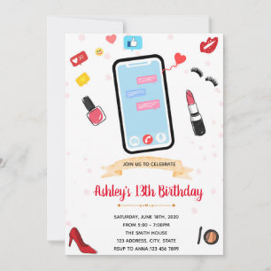 Invitation Trois entre l'invitation d'anniversaire ado