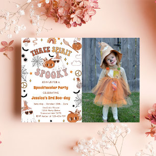 Invitation Trois Esprit Éffrayant Cute Super Halloween Photo