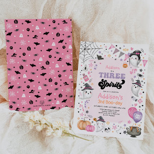 Invitation Trois Esprit   Fille Halloween Ghost 3ème annivers