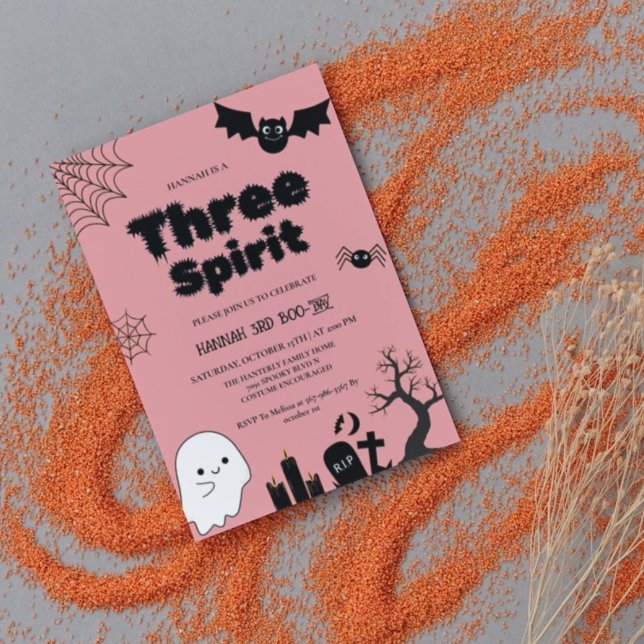 Invitation Trois Esprit Halloween 3ème anniversaire (Créateur téléchargé)