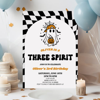 Invitation Trois Esprits Halloween Rétro 3ème Fête d'Annivers