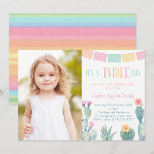 Invitation Trois-esta mexicaine Fiesta 3e anniversaire de fêt