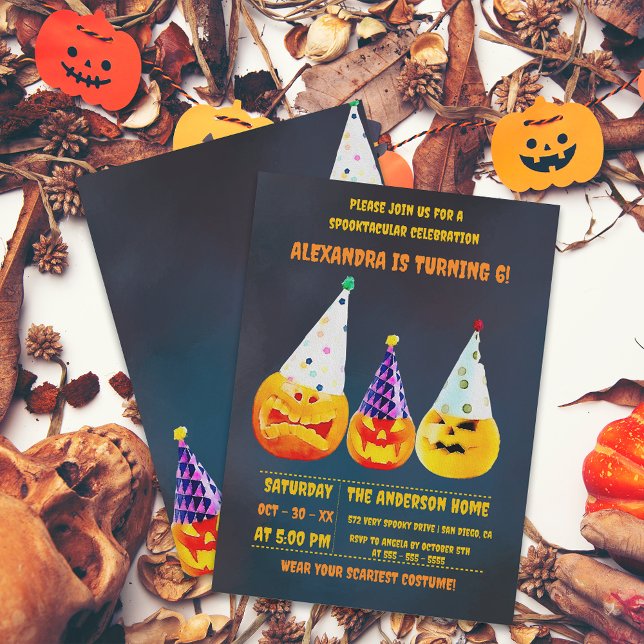 Invitation Trois Festivals Jack O'Lanterns Halloween Annivers (Créateur téléchargé)