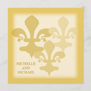 Invitation Trois impressions de Fleur de Lis Golden