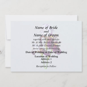 Invitation Trois Iris dans des nuances de magenta