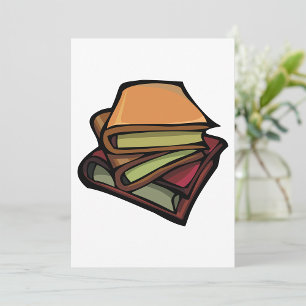 Invitation Trois livres anciens empilés ensemble