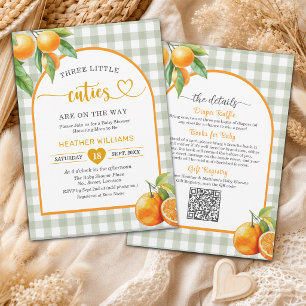 Invitation Trois petites mignonnes sont en route Baby Shower