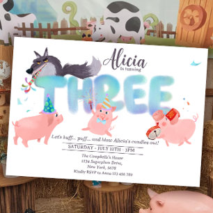 Invitation Trois Petits Cochons   Livre de l'Histoire du Gran