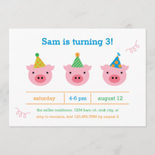 Invitation Trois petits porcs