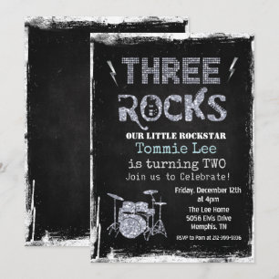 Invitation Trois Rochers Batterie Rockstar 3e Anniversaire