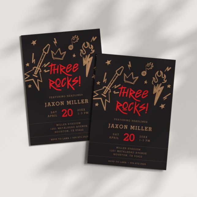 Invitation Trois roches Roches Roche métallique pour enfants  (Créateur téléchargé)