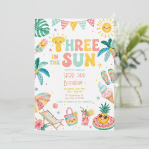 Invitation Trois sous le Soleil Fête d'anniversaire de 3 ans