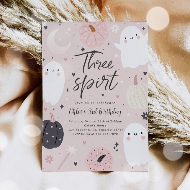 Invitation Trois Spirit Boho Halloween Ghost 3e anniversaire (Créateur téléchargé)