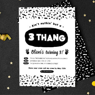 Invitation Trois thang, 90s Hip hop Anniversaire Fête Invitat