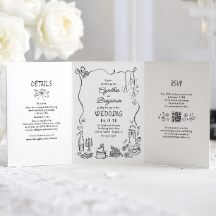 INVITATION TROIS VOLETS