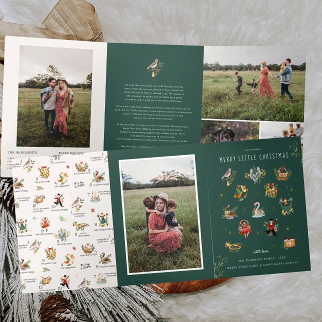 Invitation Trois Volets 12 Jours de Noël | Holiday 5 Photo (Créateur téléchargé)