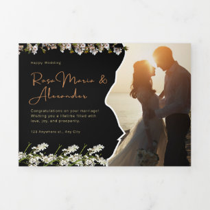Invitation Trois Volets Affiche de mariage – Photographie de couple à Suns