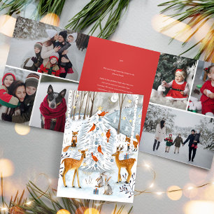 Invitation Trois Volets Animaux de la forêt scandinave Noël Vacances