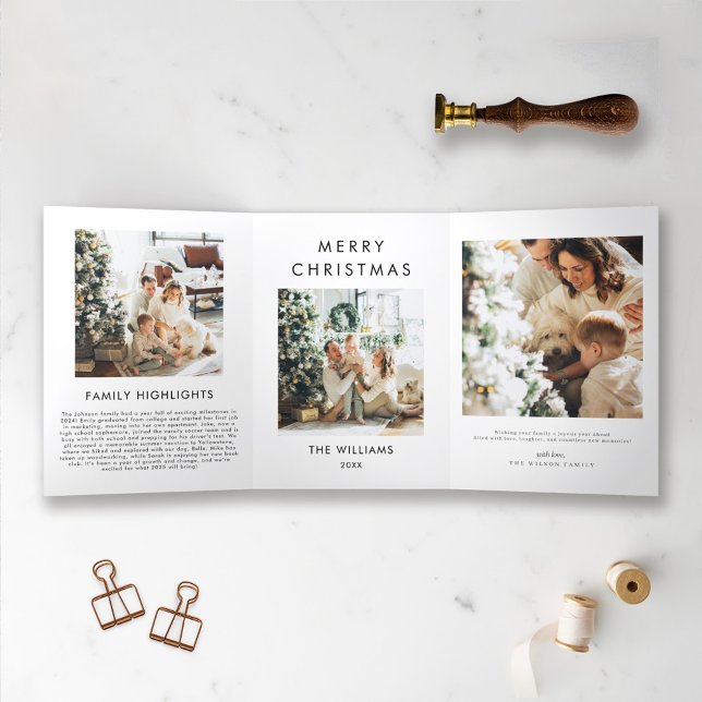 Invitation Trois Volets Année d'examen Carte de Noël moderne (Créateur téléchargé)