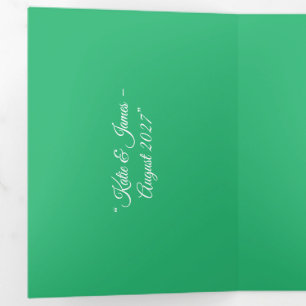 Invitation Trois Volets Arrière - plan vert à la menthe plate - Design Mar