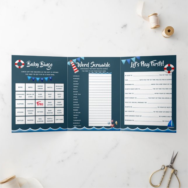 Invitation Trois Volets Bateau phare d'ahoo nautique première partie (Intérieur)