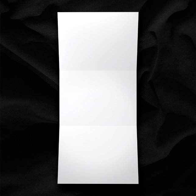 Invitation Trois Volets Blanc blanc clair 5 po x 7 po Mariage horizontal (Plain white tri-fold blank wedding invitation)