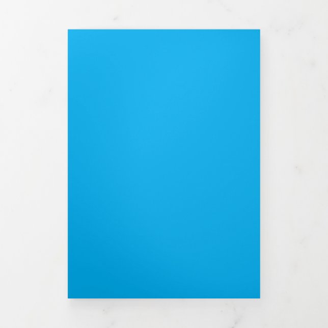 Invitation Trois Volets Bleu ciel clair Couleur solide Design Arrière - pl (Page de couverture)
