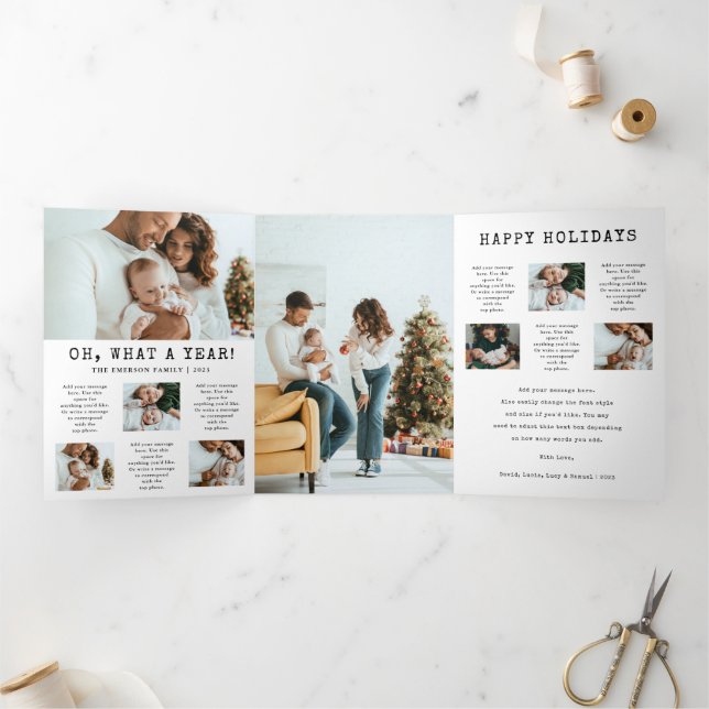 Invitation Trois Volets Carte triplée du bulletin de vacances (Intérieur)