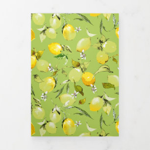 Invitation Trois Volets citrons aquarelle 22