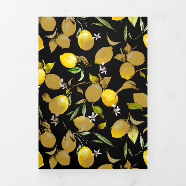 Invitation Trois Volets Citrons aquarelle 30 (Page de couverture)