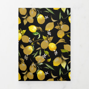 Invitation Trois Volets citrons d'aquarelle 30