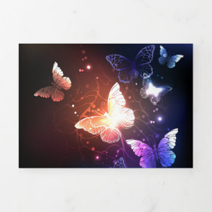 Invitation Trois Volets Clowing Night Butterflies