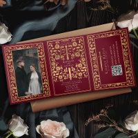 Code QR du Mariage d'épée médiévale rouge