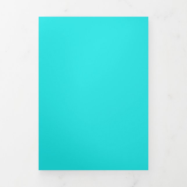 Invitation Trois Volets Créez votre propre cyan (Page de couverture)