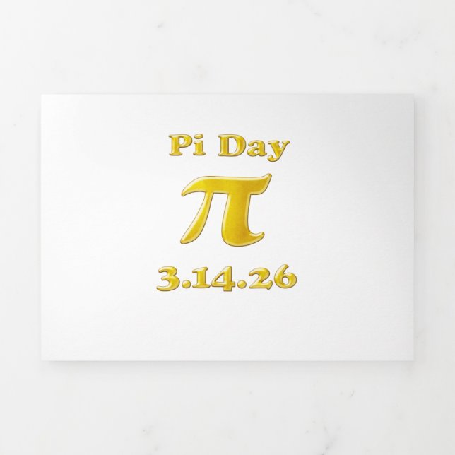 Invitation Trois Volets Cutie 3.14 Pi Day (Page de couverture)