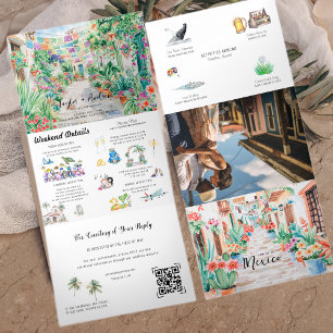 Invitation Trois Volets Destination de Sayulita au Mexique   Mariage illus