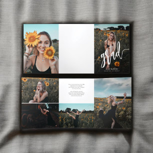 Invitation Trois Volets Diplôme photo de script de brosse