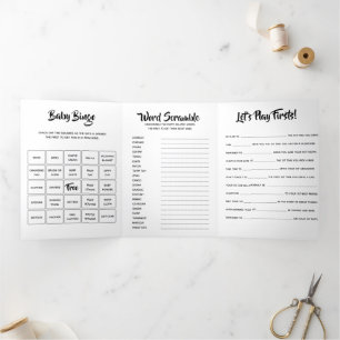 Invitation Trois Volets do-it-yourself premier anniversaire jeux pour bébé