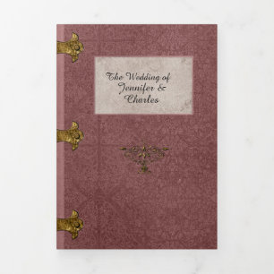 Invitation Trois Volets Dusty Rose Fairy Tale Mariage Photo