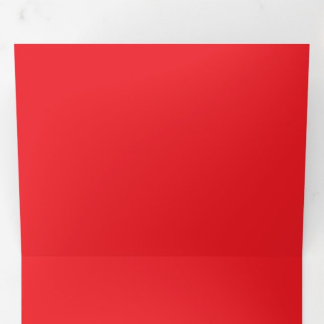Invitation Trois Volets Écran couleur rouge en gras | Arrière - plan solid (Intérieur en premier)