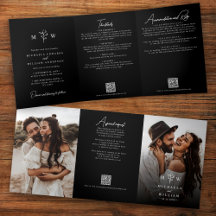 Élégant Code QR de Mariage Tout-en-Un Botanique